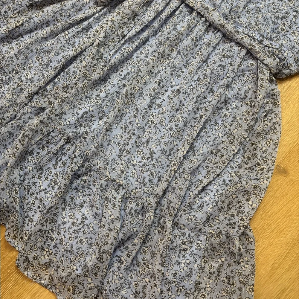 Lane Bryant Floral Blue Dress with Tie 22 - Picture 2 of 6